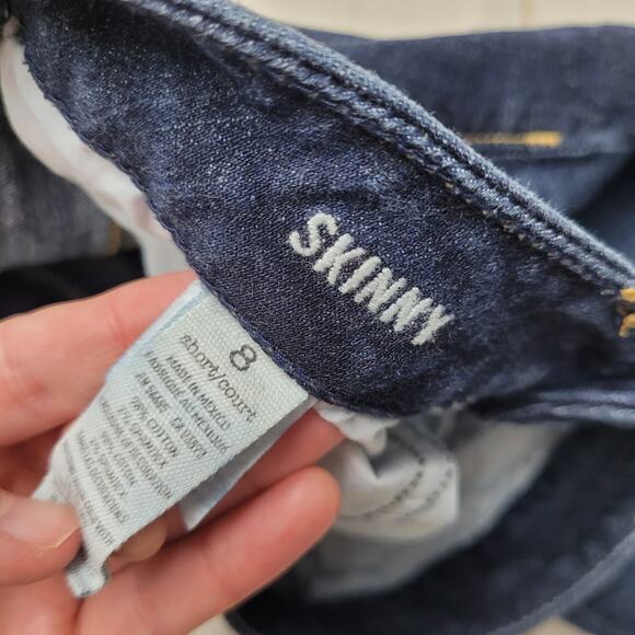 American Eagle Y2k low rise skinny jeans dark wash 8 short - Picture 8 of 10